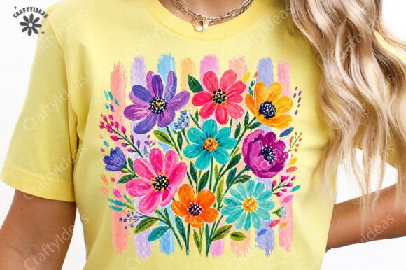 Boho Floral Brushstroke PNG: Summer Design Asset