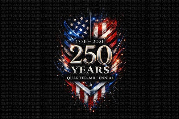 Celebrate American Heritage with the USA 250 Years Quarter Millennial PNG Design
