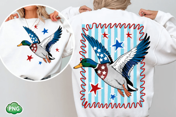 Festive Design: The 4th of July Mallard Duck Boy PNG