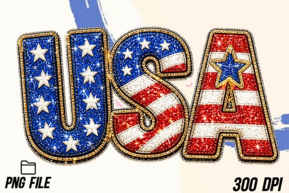 Glitter USA 4th of July PNG Sublimation: Design Asset Guide