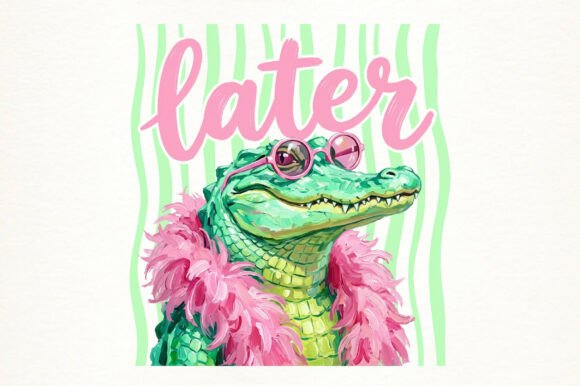 Later Gator Summer Preppy PNG: Design Asset Review