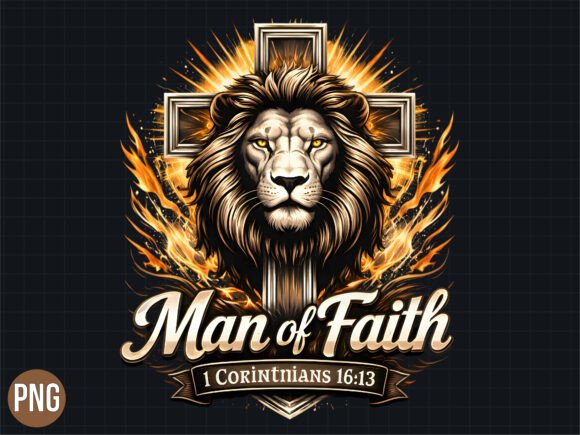 Lion of Judah Man of Faith Christian PNG