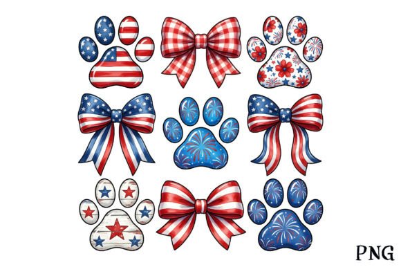 Patriotic 4th of July Dog Paw PNG: A Designer's Asset