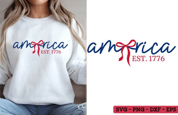 Patriotic Design Assets: Coquette America SVG PNG 4th of July USA