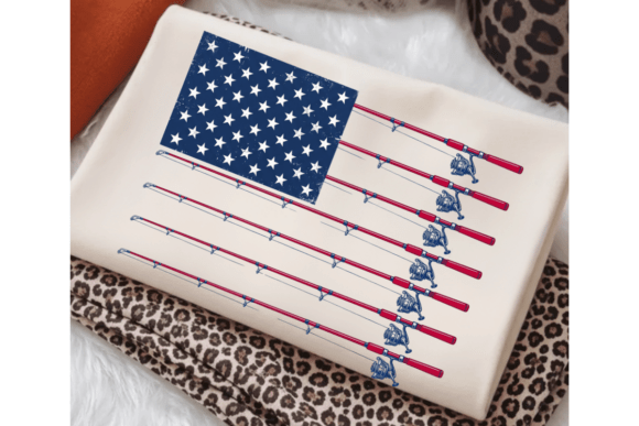 Patriotic Fishing PNG: 4th of July Design Assets