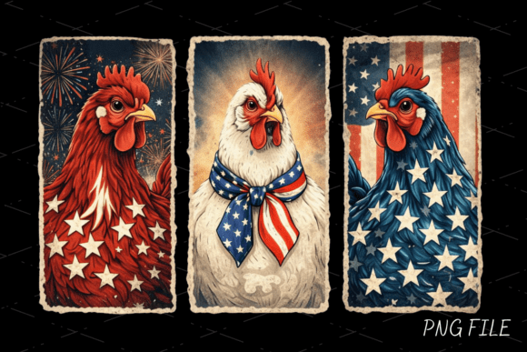 Patriotic USA Flag Chicken PNG Shirt: A Design Asset