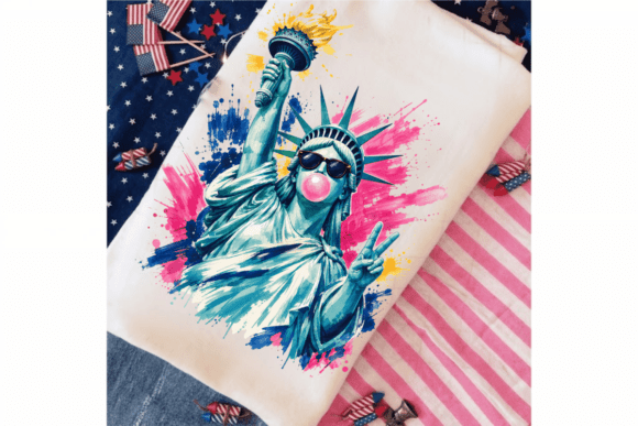 Preppy Brushstroke Statue of Liberty Blo: A Design Asset