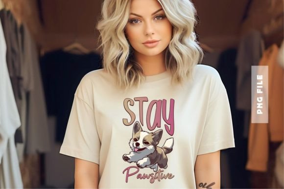 Stay Pawsitive T-shirt Design: A Versatile Creative Asset