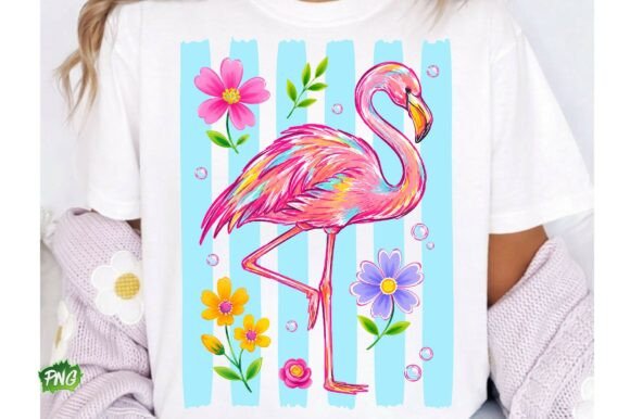 Striped Brushstroke Flamingo Png: A Vibrant Design Asset